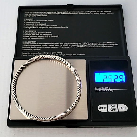 David Yurman Hammered Cable Inside Cable Bangle Bracelet - Picture 4 of 6